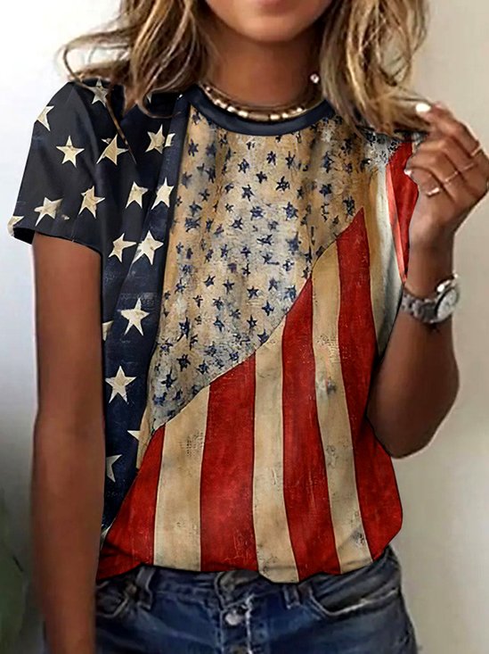 Vintage Animal Crew Neck Short Sleeve T-shirt