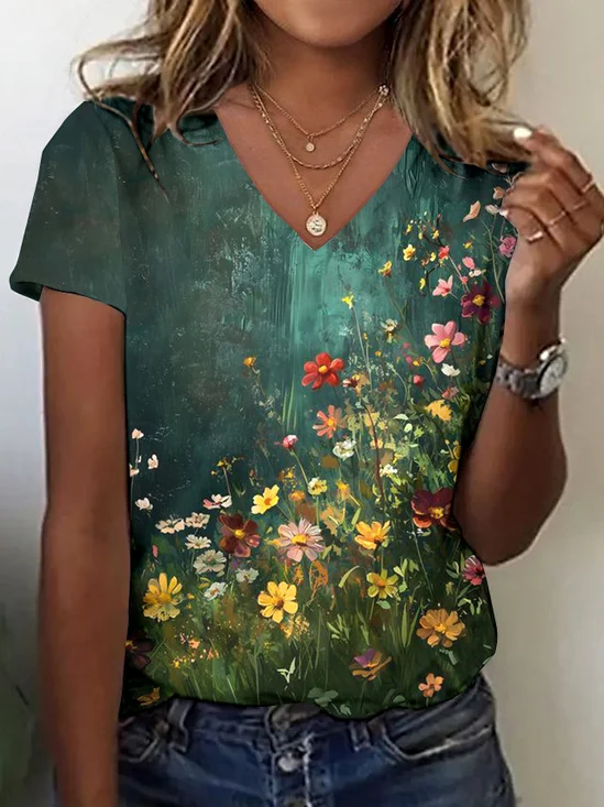 Vintage Animal Crew Neck Short Sleeve T-shirt