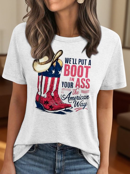 Vintage Animal Crew Neck Short Sleeve T-shirt