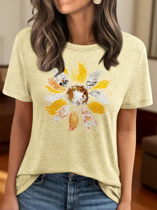 Vintage Animal Crew Neck Short Sleeve T-shirt