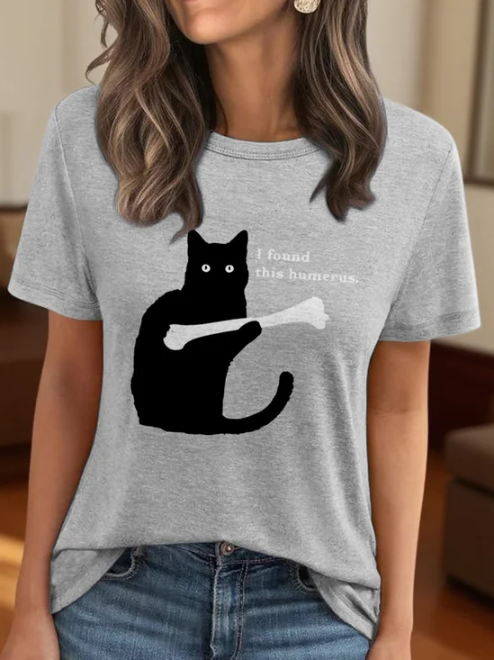 Vintage Painting Crew Neck Short Sleeve T-shirt