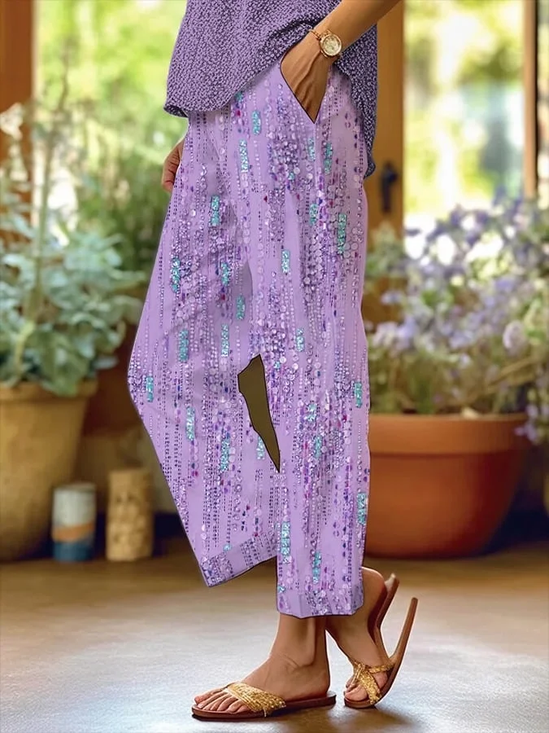 Women Abstract Long Pants Casual Spring/Fall Trousers