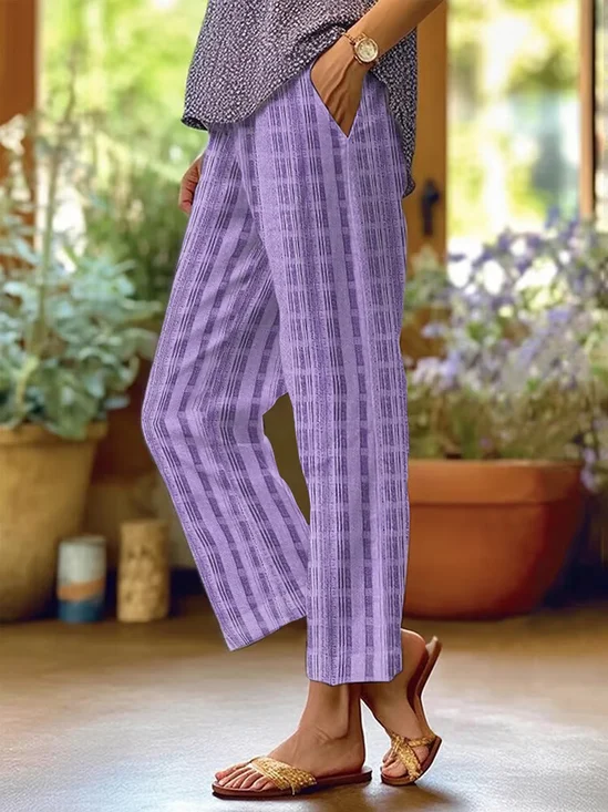 Women Geometric Long Pants Casual Spring/Fall Trousers