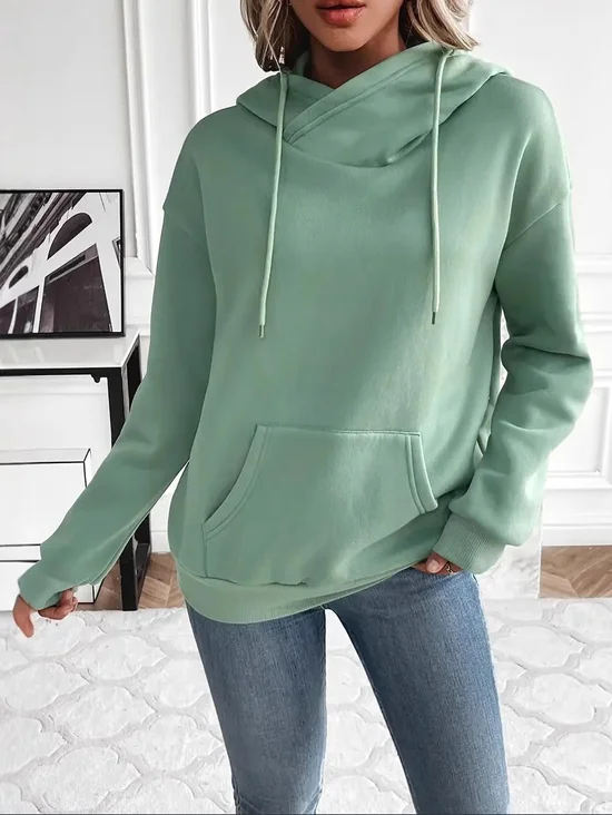 Casual Hoodie Plain Spring/Fall Cotton Comfy Hoodie