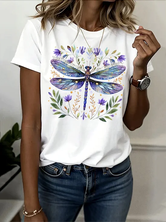 Vintage Animal Crew Neck Short Sleeve T-shirt