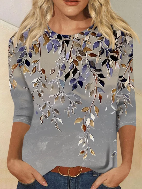 Vintage Crew Neck Floral Sweatshirt