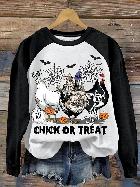 Vintage Crew Neck Halloween Sweatshirt