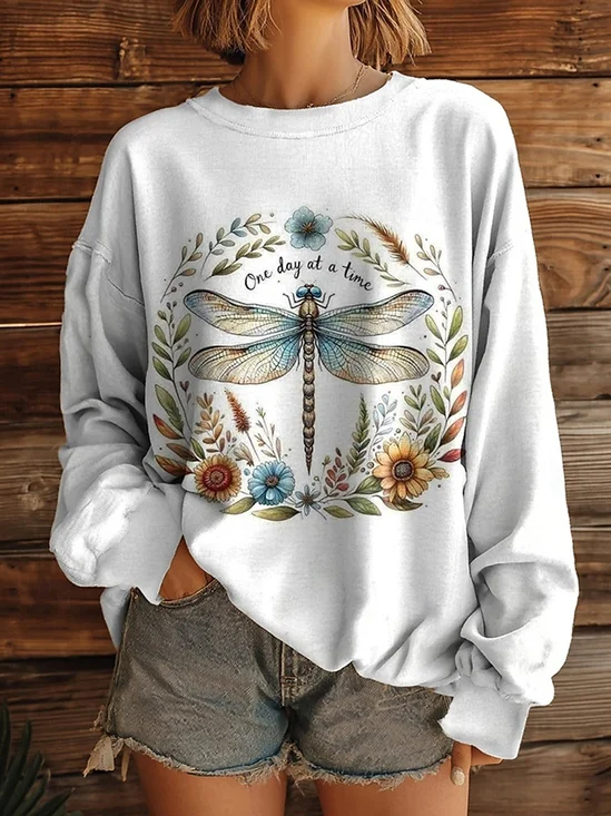 Vintage Crew Neck Floral Sweatshirt