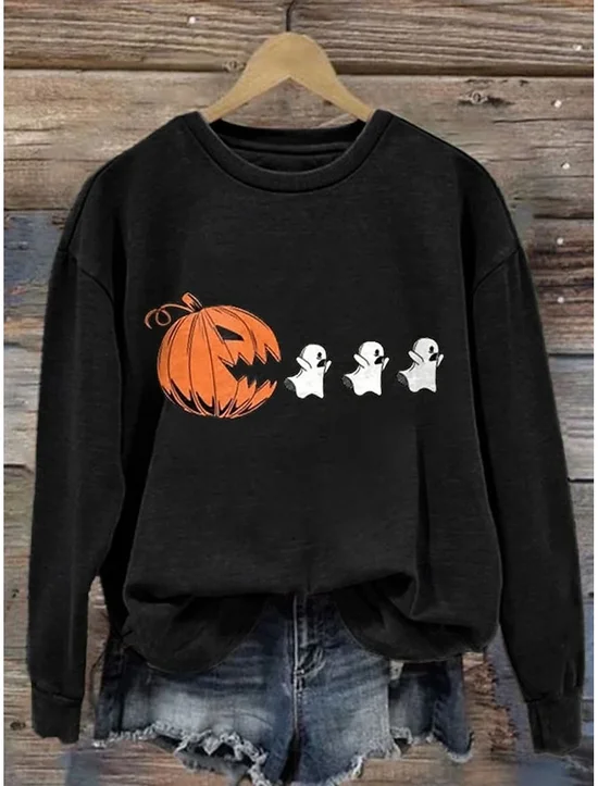 Vintage Crew Neck Halloween Sweatshirt