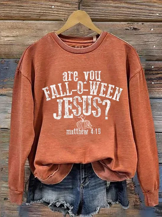 Casual Crew Neck Halloween Sweatshirt