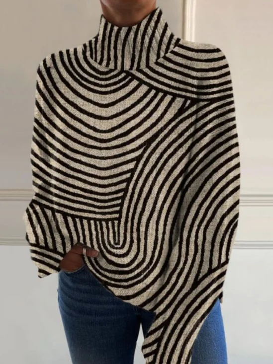 Women Striped Long Sleeve Comfy Casual Sweater