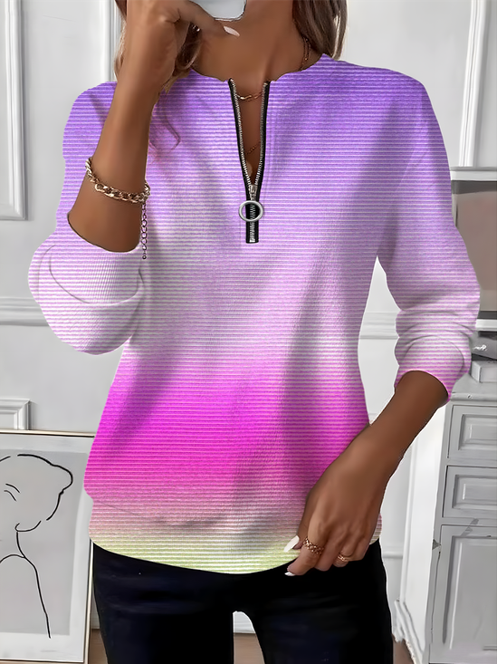 Vintage Crew Neck Ombre Sweatshirt