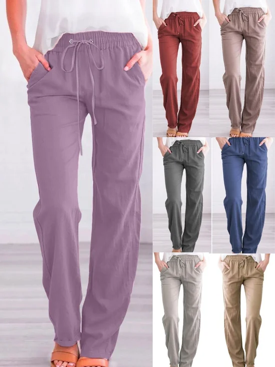 Women Plain Long Pants Casual Spring/Fall Trousers