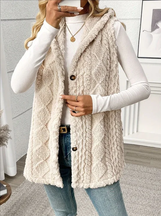 Women Cotton Plain Sleeveless Comfy Casual Cardigan