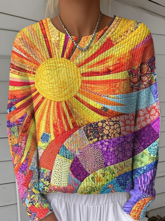 Women Ethnic Long Sleeve Comfy Vintage Sweater
