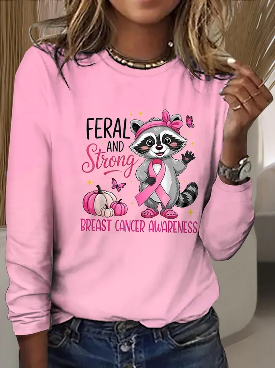 Vintage Floral Crew Neck Long Sleeve T-shirt