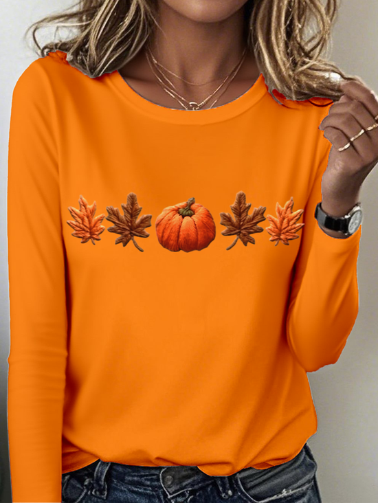 Vintage Halloween Crew Neck Long Sleeve T-shirt