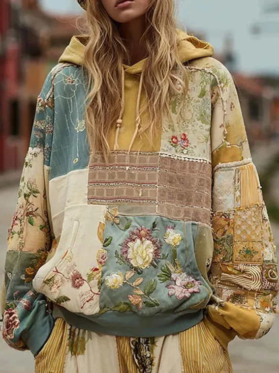 Vintage Hoodie Floral Hoodie