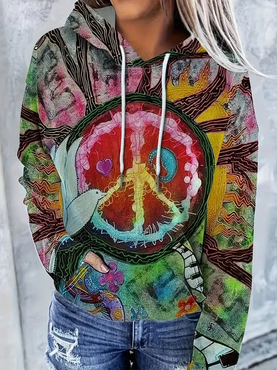 Casual Hoodie Abstract Hoodie Printing