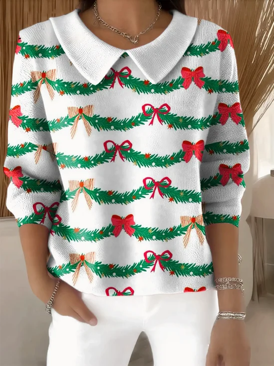 Women Imitation Cashmere Christmas Long Sleeve Comfy Vintage Sweater