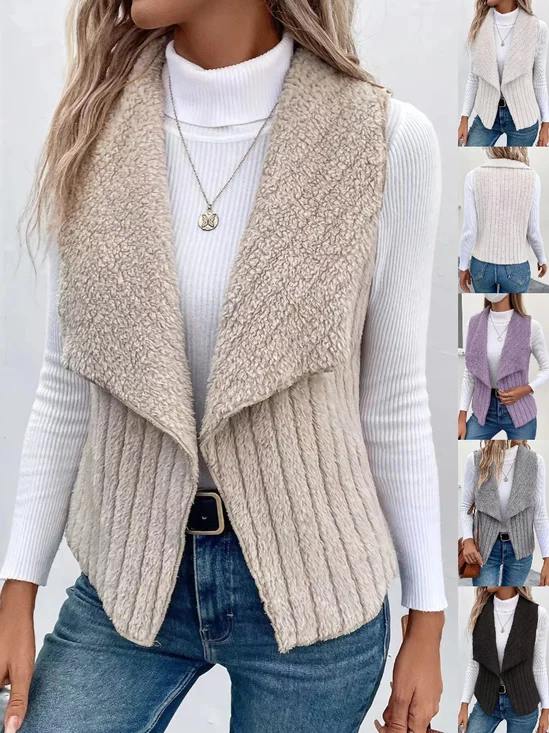 Plain Casual Regular Fit New Autumn And Winter Fashion Casual Simple Sleeveless Versatile Jacket Vest
