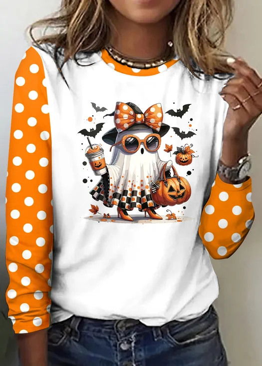 Vintage Color Block Crew Neck Long Sleeve T-shirt