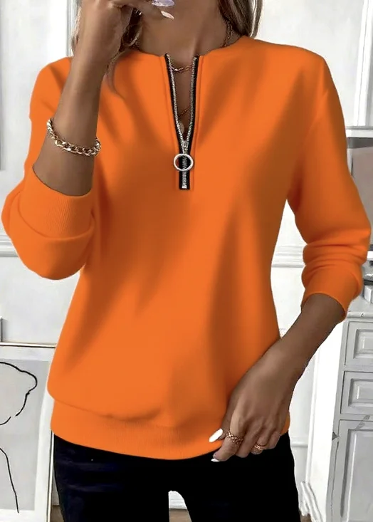 Casual Stand Collar Plain Sweatshirt
