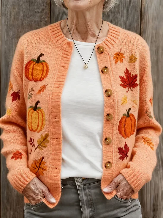 Women Wool/Knitting Plain Long Sleeve Comfy Casual Cardigan