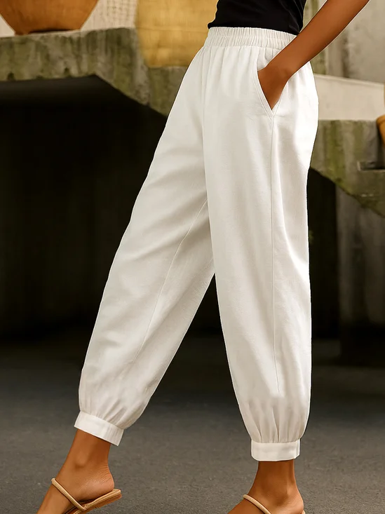 Women Plain Long Pants Casual Spring/Fall Trousers