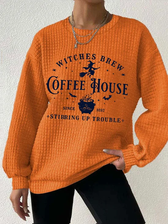 Casual Crew Neck Halloween Sweatshirt