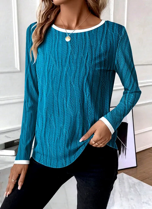Casual Plain Crew Neck Long Sleeve T-shirt