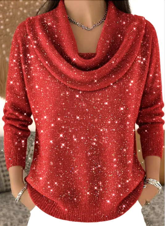 Women Cotton Plain Long Sleeve Comfy Casual Sweater