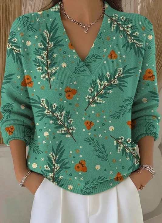 Women Santa Claus Long Sleeve Comfy Vintage Sweater