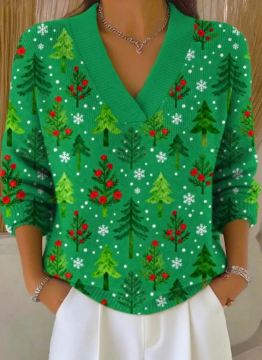 Women Christmas Long Sleeve Comfy Vintage Sweater