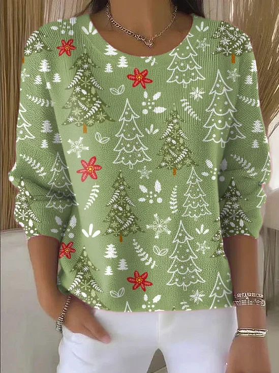 Women Christmas Long Sleeve Comfy Casual Printing Sweater