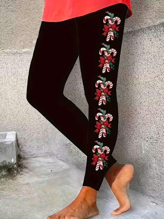 Women Christmas Casual All Season Printing Long Leggings