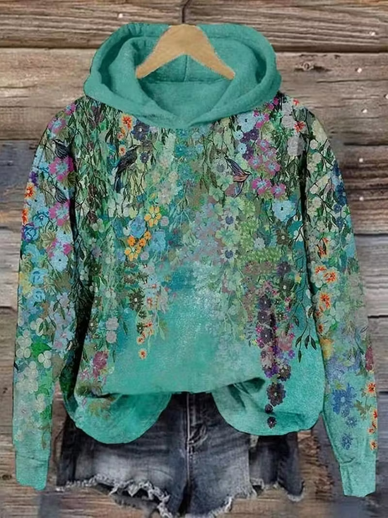 Casual Hoodie Floral Hoodie Printing