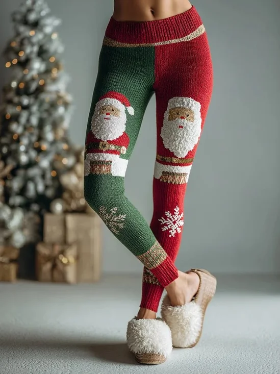 Women Christmas Vintage Spring/Fall Ankle Pants Leggings