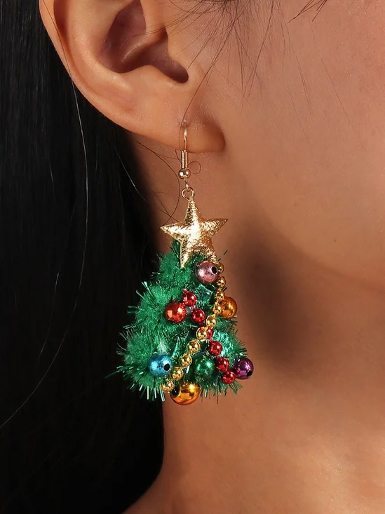 Christmas Colorful Diy Jewelry Christmas Tree Bell Elk Earrings Personality Felt Earrings