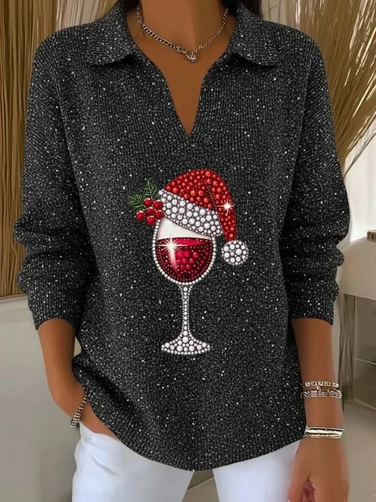 Women Christmas Long Sleeve Comfy Casual Printing Sweater