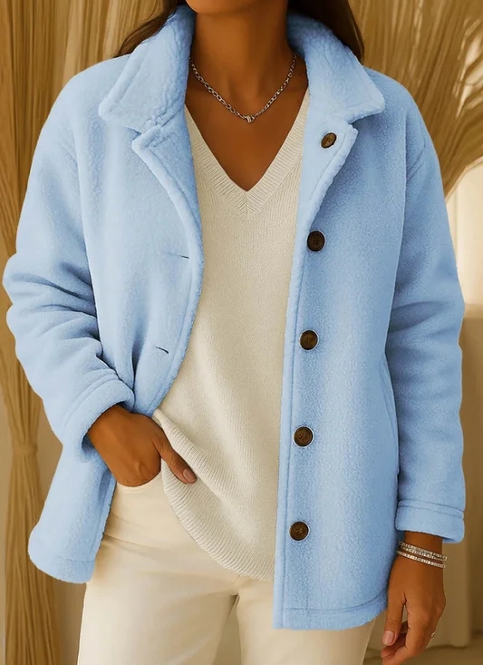 Women Spring/Fall Outerwear Casual Plain Long Sleeve Shawl Collar Jacket