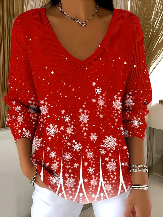 Women Cotton Ombre Long Sleeve Comfy Casual Sweater