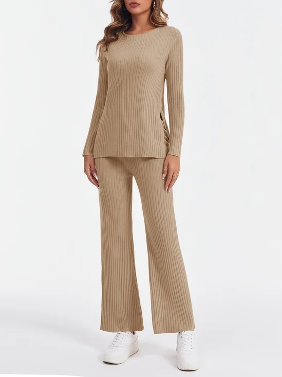 Crew Neck Cotton Casual Pajama Set