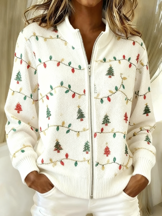 Women Wool/Knitting Christmas Long Sleeve Comfy Casual Cardigan