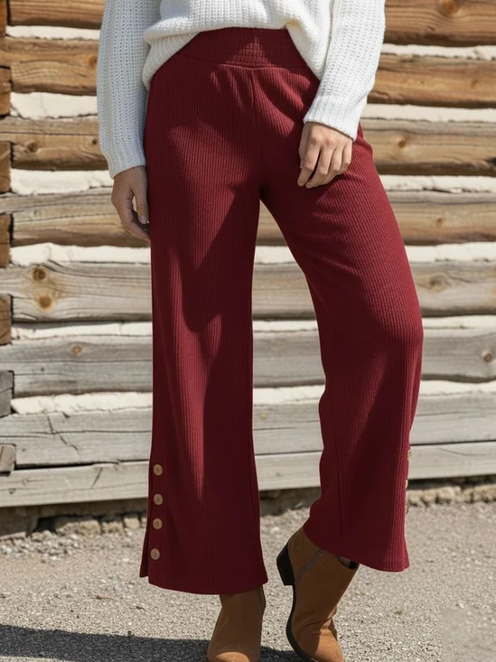 Women Plain Long Pants Casual Spring/Fall Trousers