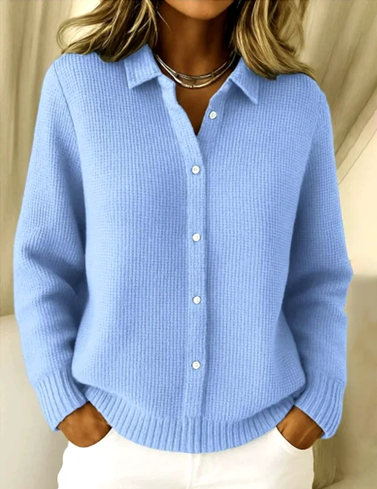 Women Plain Long Sleeve Comfy Casual Cardigan