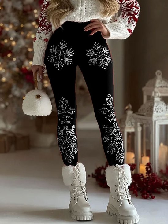 Women Christmas Vintage Spring/Fall Ankle Pants Leggings