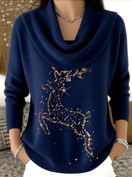 Women Christmas Long Sleeve Comfy Casual Printing Sweater