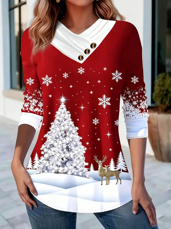 Casual Gradient Pattern Long Sleeve T-shirt