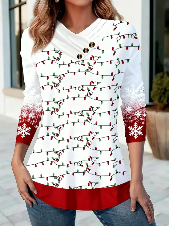 Casual Gradient Pattern Long Sleeve T-shirt